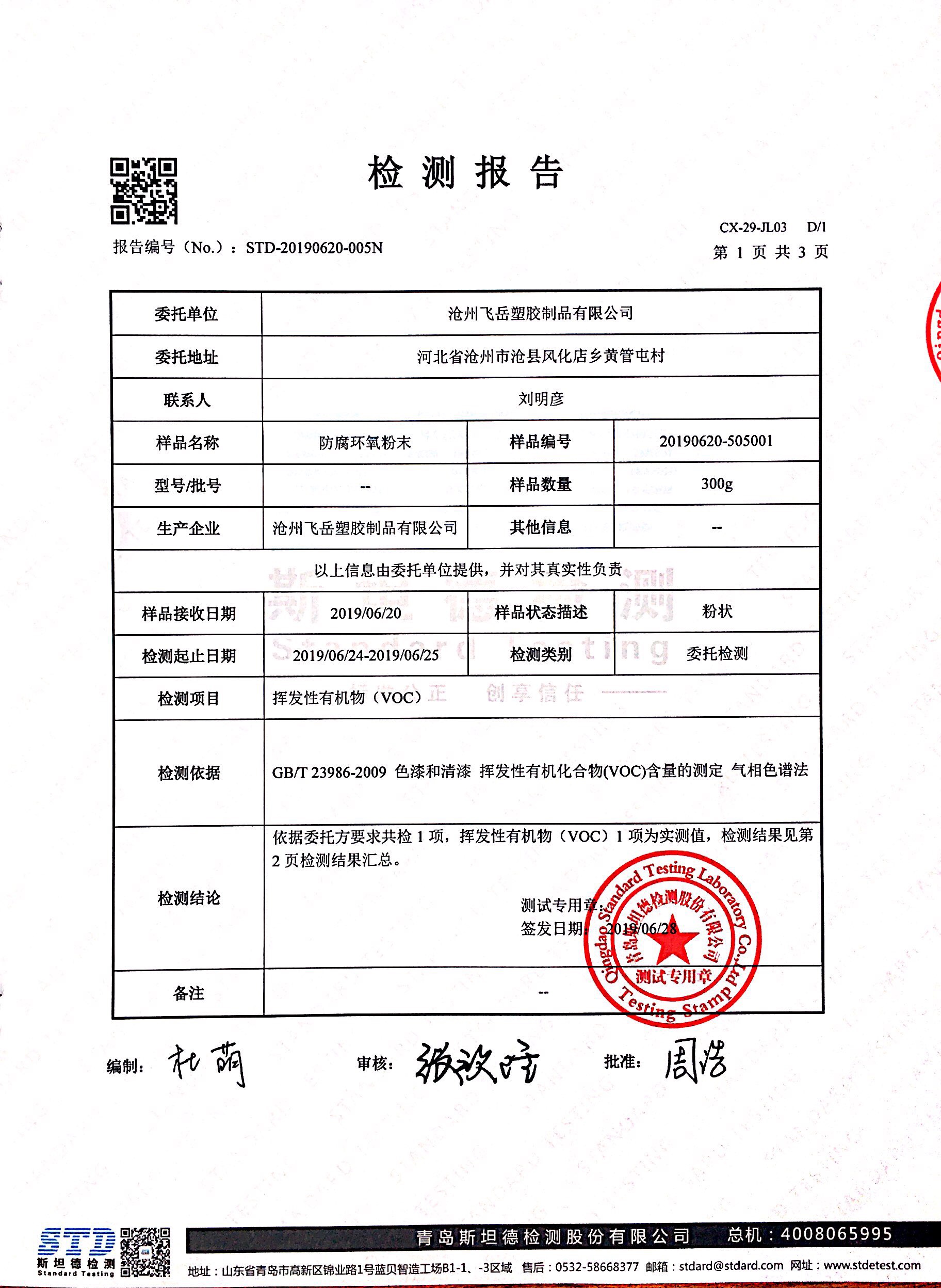 揮發(fā)性有機(jī)物voc檢測(cè)報(bào)告